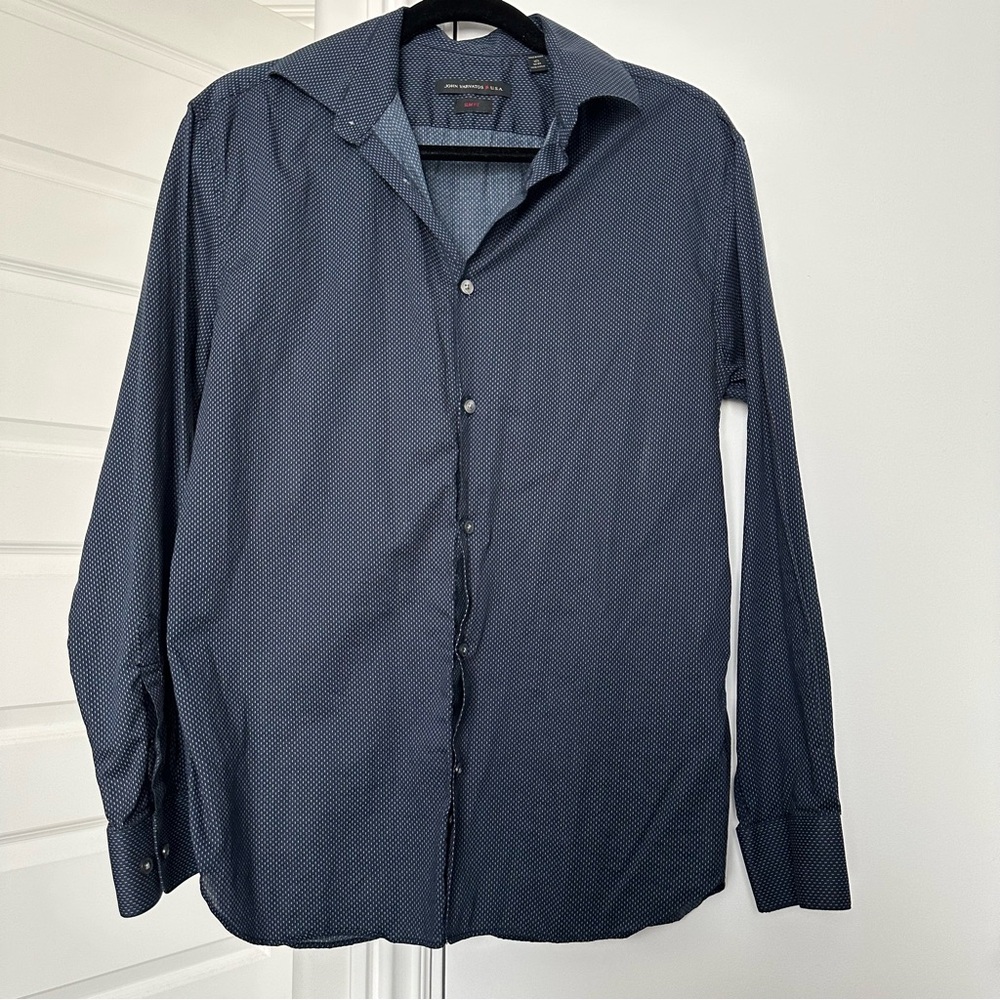 John Varvatos Dark Blue Casual Button Down Shirt